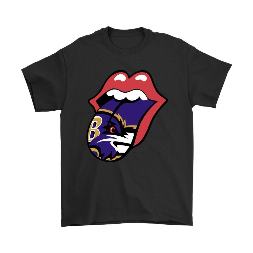 The Rolling Stones Logo X Baltimore Ravens Mashup Nfl Shirts