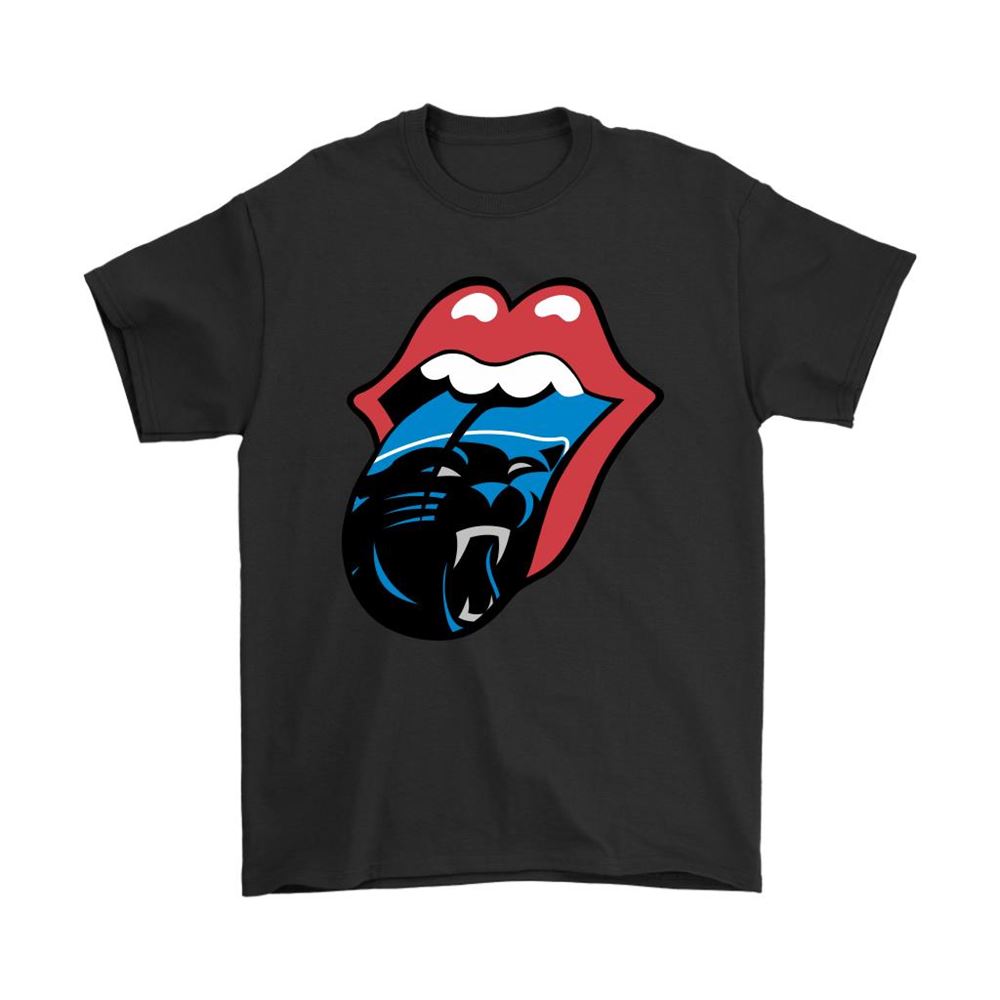 The Rolling Stones Logo X Carolina Panthers Mashup Nfl Shirts