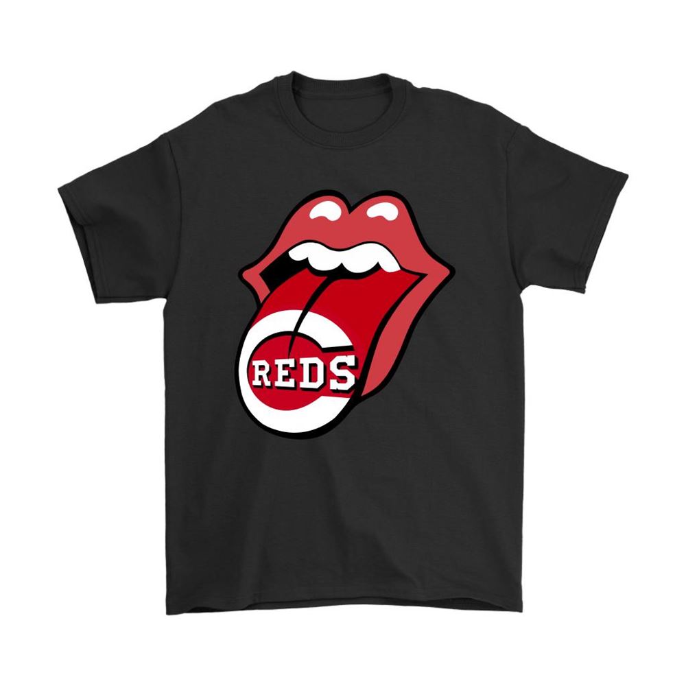 The Rolling Stones Logo X Cincinnati Reds Mashup Mlb Shirts