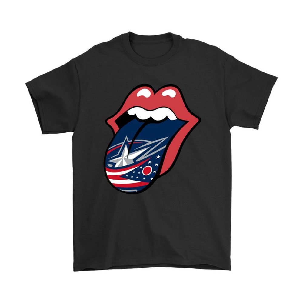 The Rolling Stones Logo X Columbus Blue Jackets Mashup Nhl Shirts