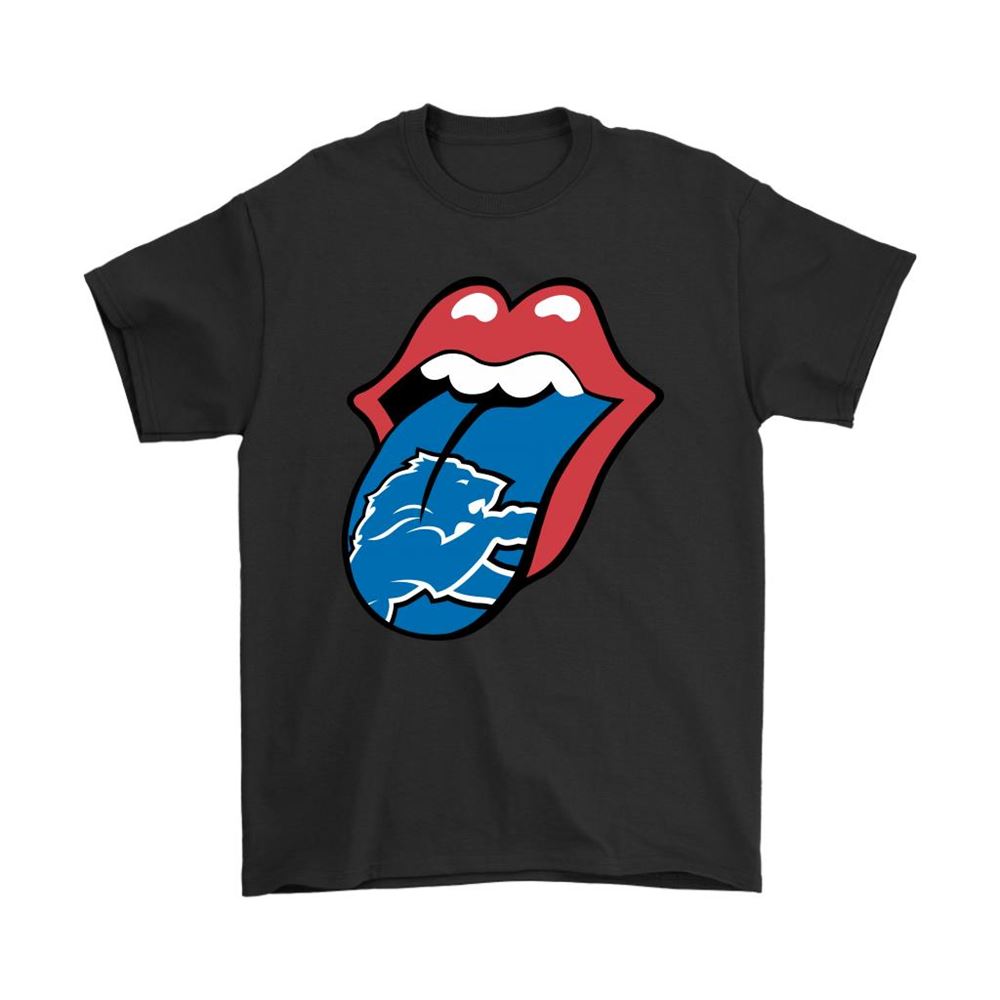 The Rolling Stones Logo X Detroit Lions Mashup Nfl Shirts
