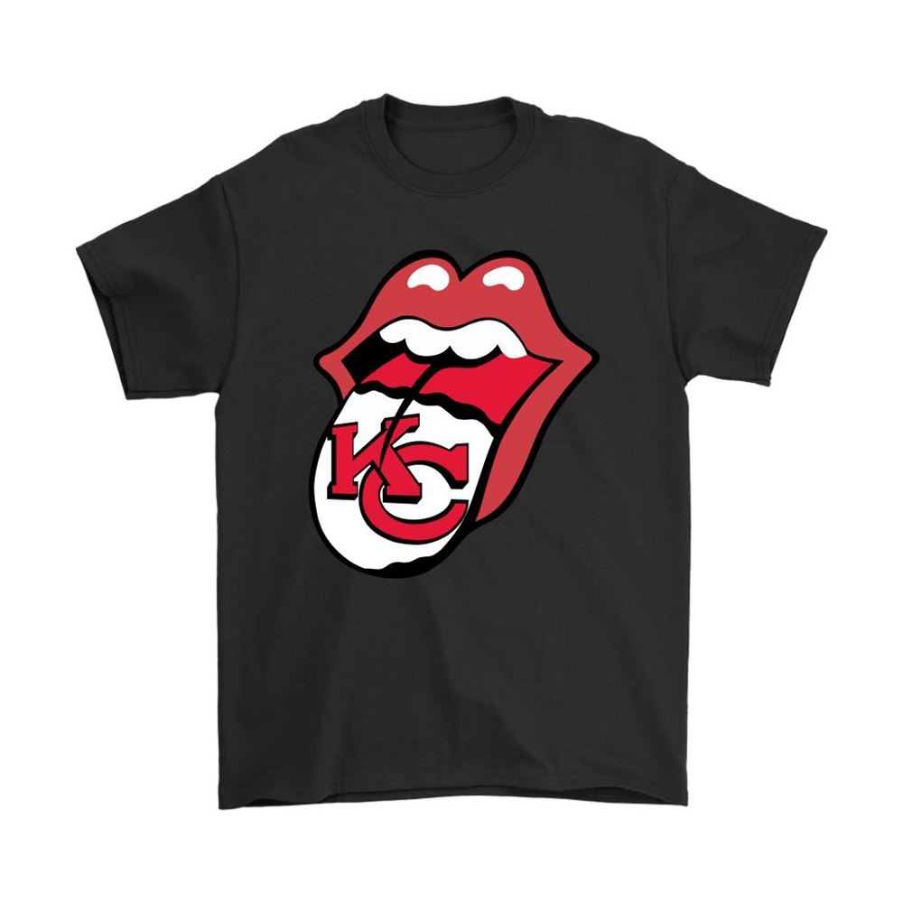 The Rolling Stones Logo X Kansas City Chiefs Mashup Nfl Shirts