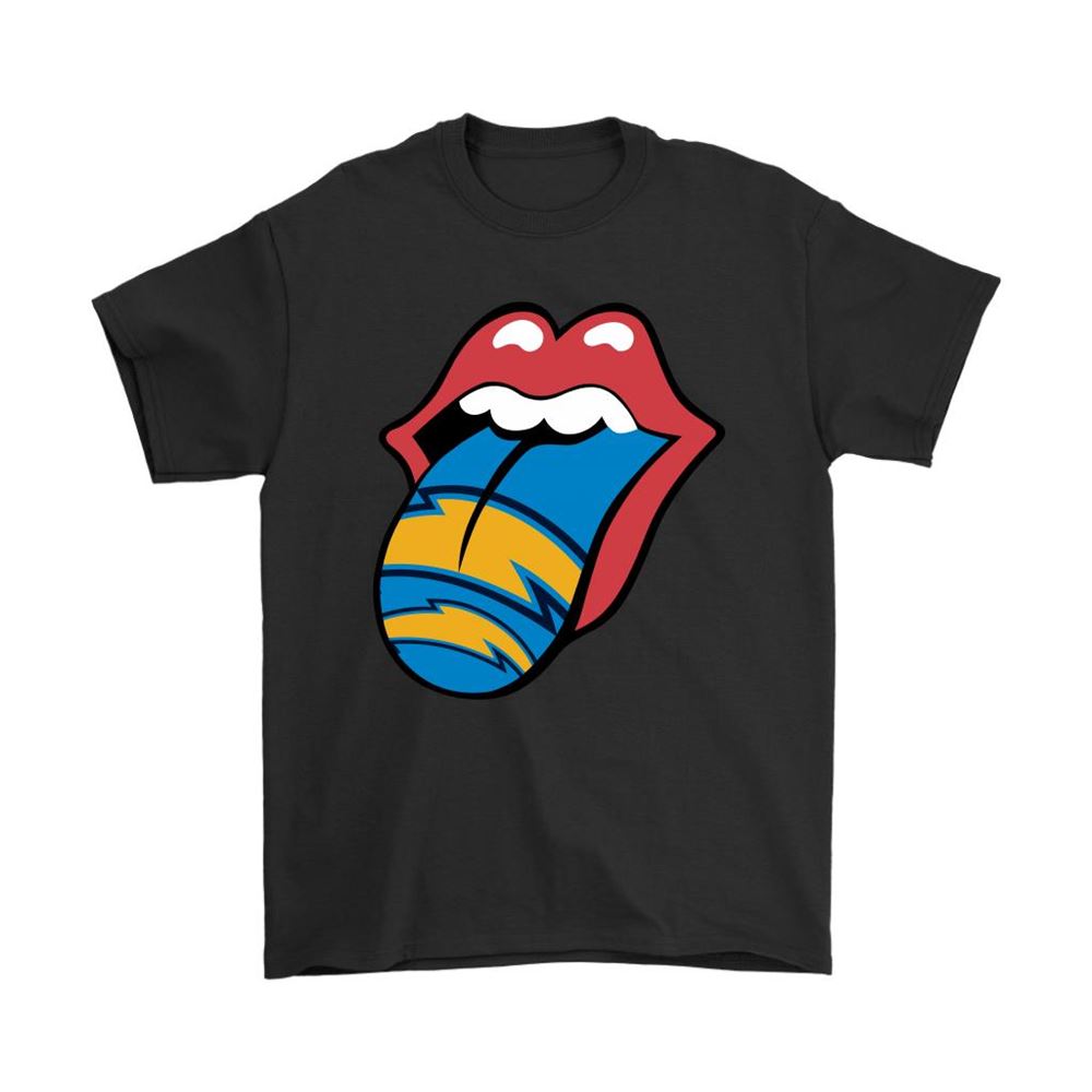 The Rolling Stones Logo X Los Angeles Chargers Mashup Nfl Shirts-trungten-olmfr