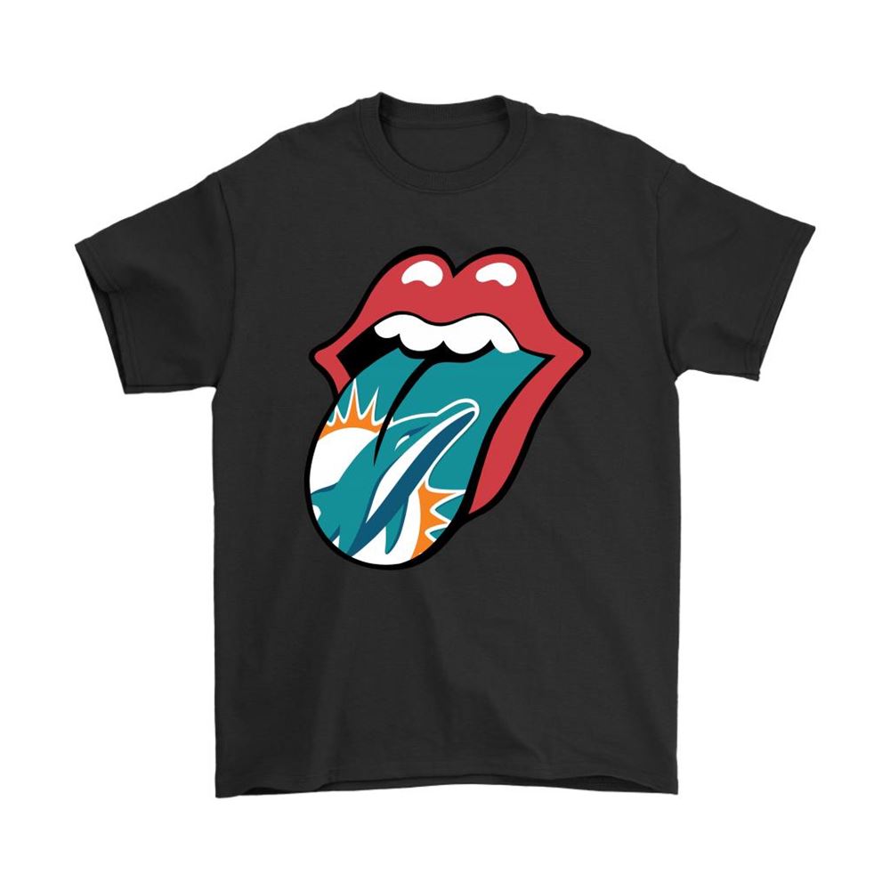 The Rolling Stones Logo X Miami Dolphins Mashup Nfl Shirts