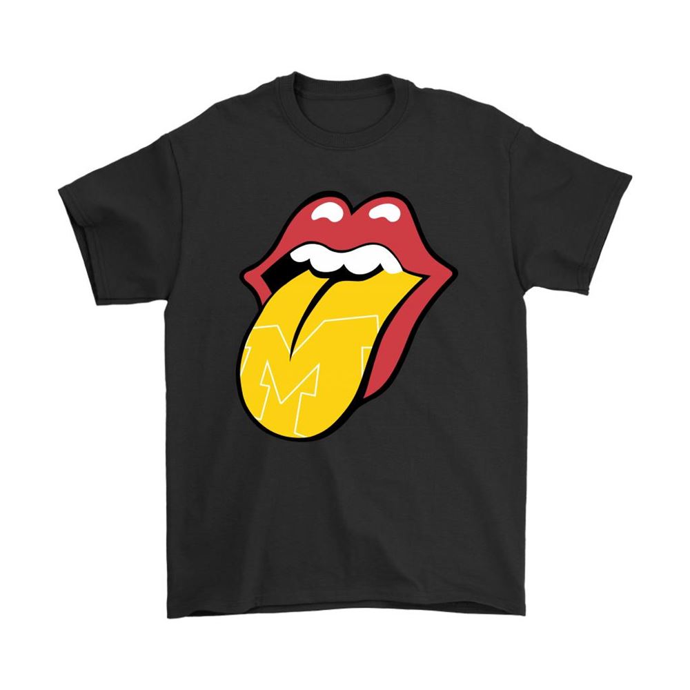 The Rolling Stones Logo X Michigan Wolverines Mashup Ncaa Shirts