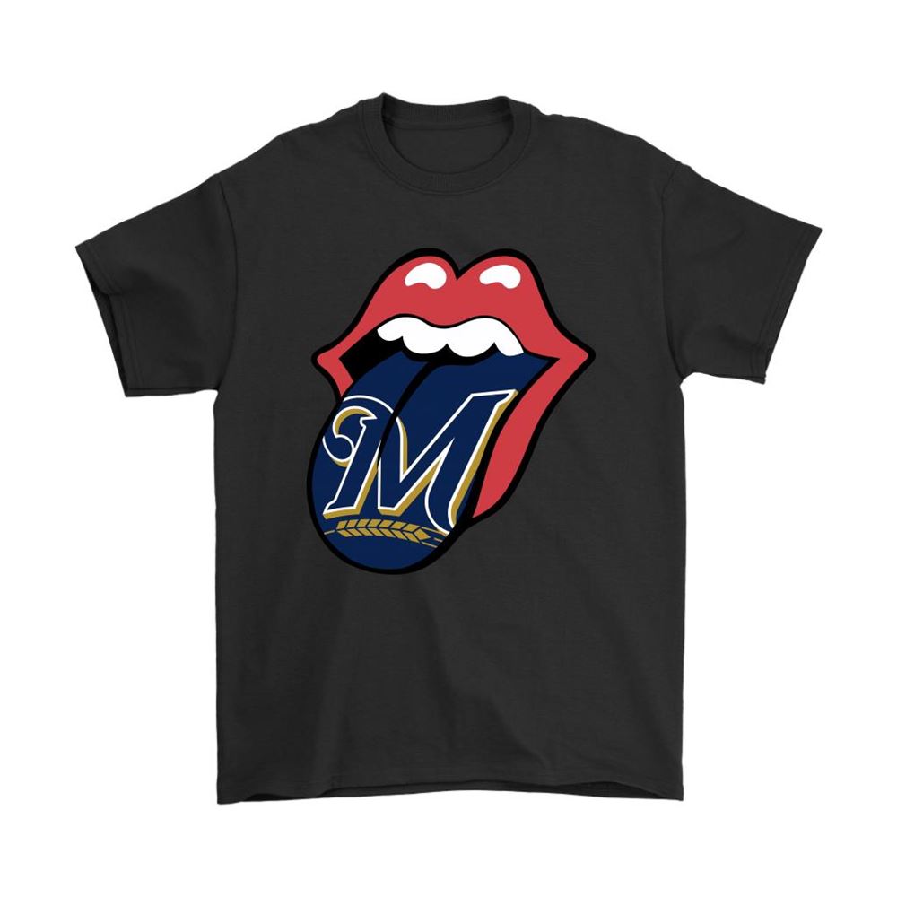The Rolling Stones Logo X Milwaukee Brewers Mashup Mlb Shirts