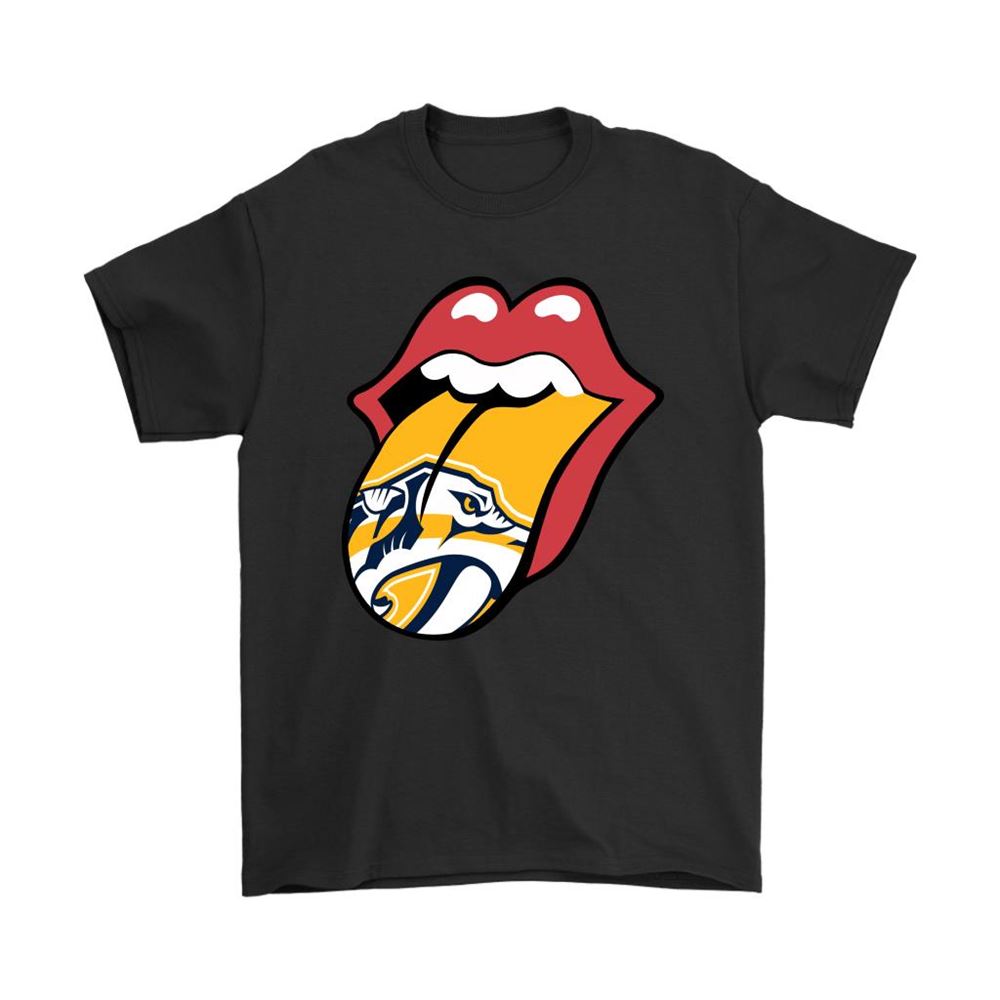 The Rolling Stones Logo X Nashville Predators Mashup Nhl Shirts