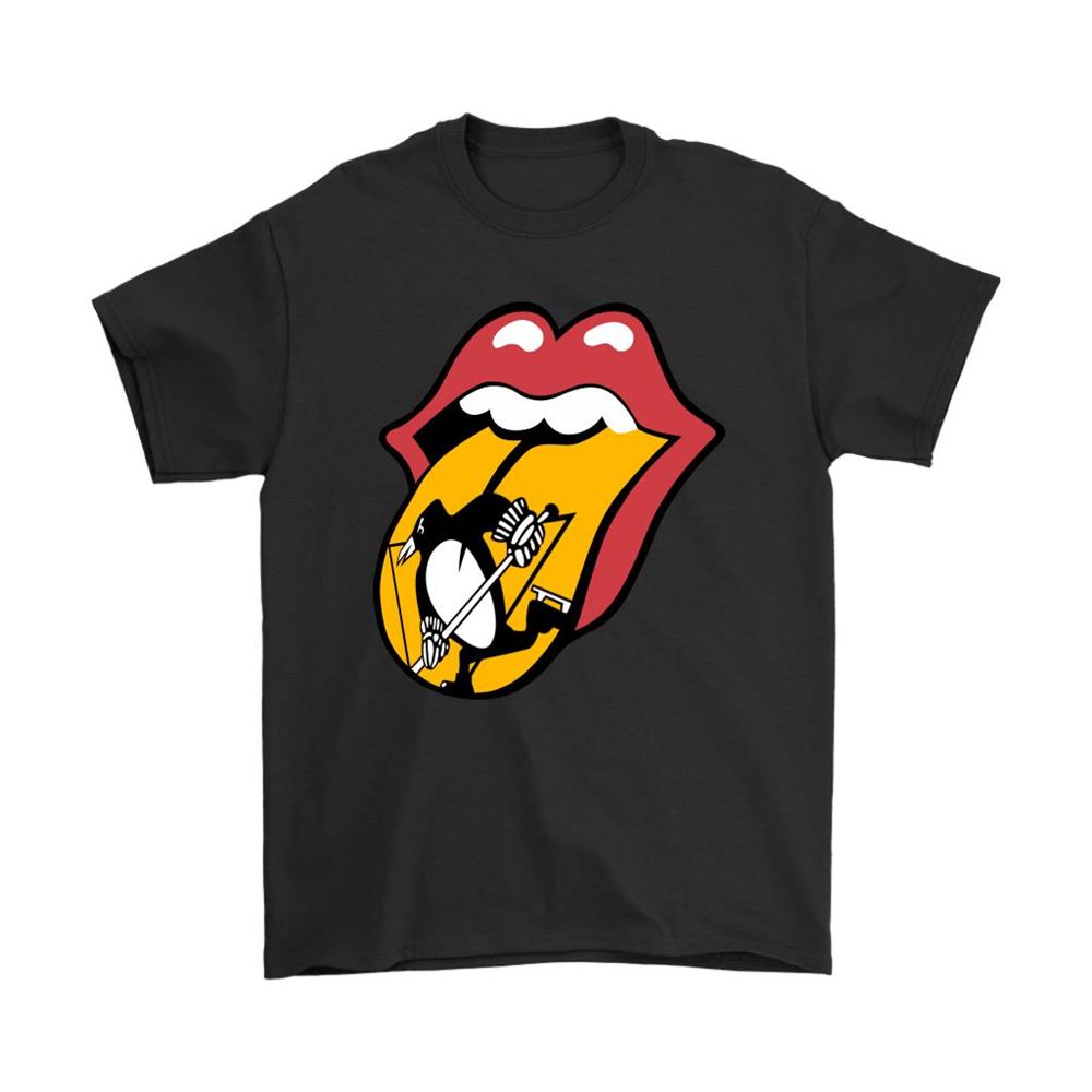 The Rolling Stones Logo X Pittsburgh Penguins Mashup Nhl Shirts