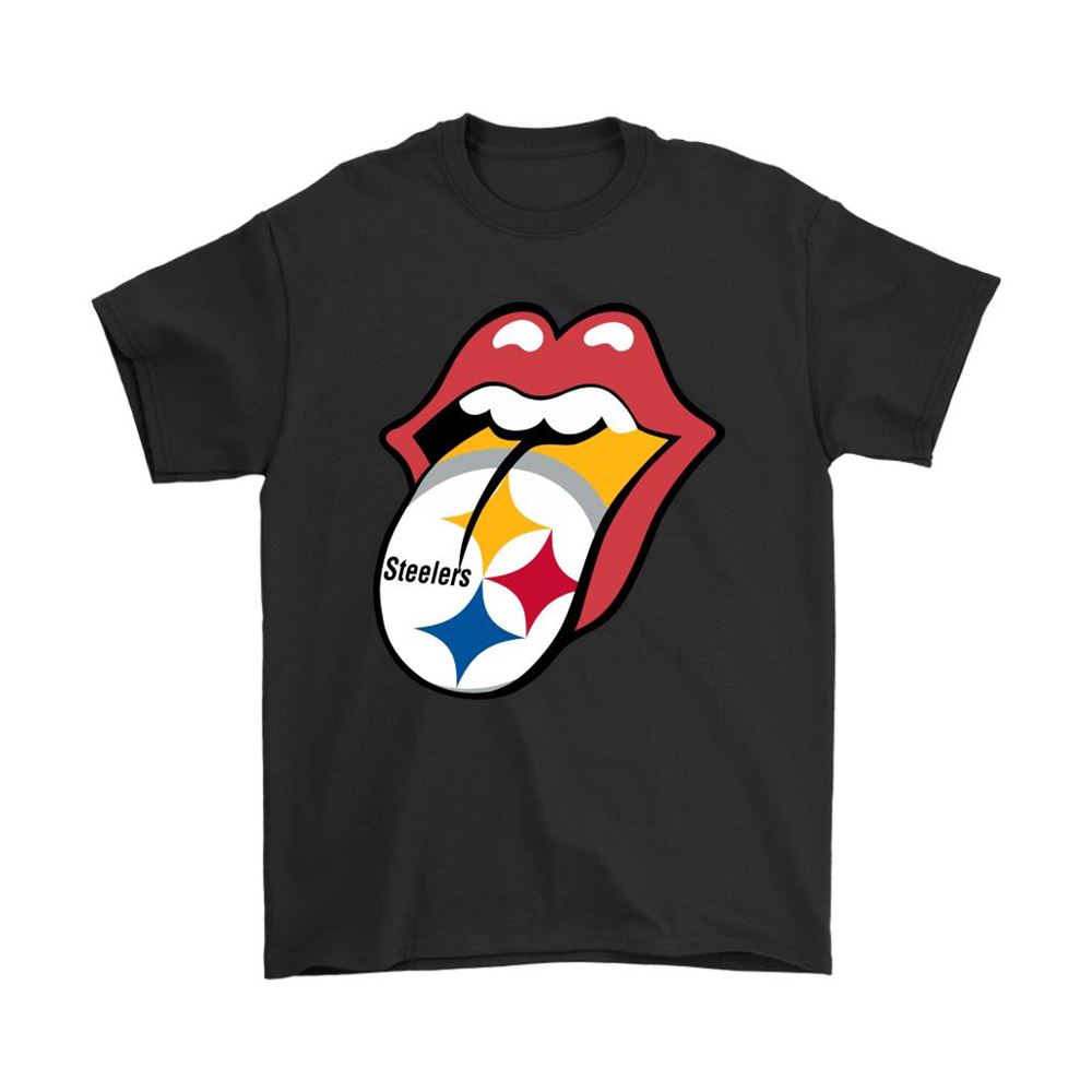 The Rolling Stones Logo X Pittsburgh Steelers Mashup Nfl Shirts
