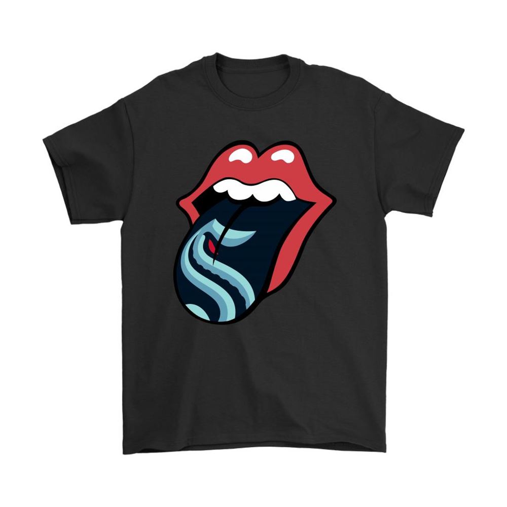 The Rolling Stones Logo X Seattle Kraken Mashup Nhl Shirts