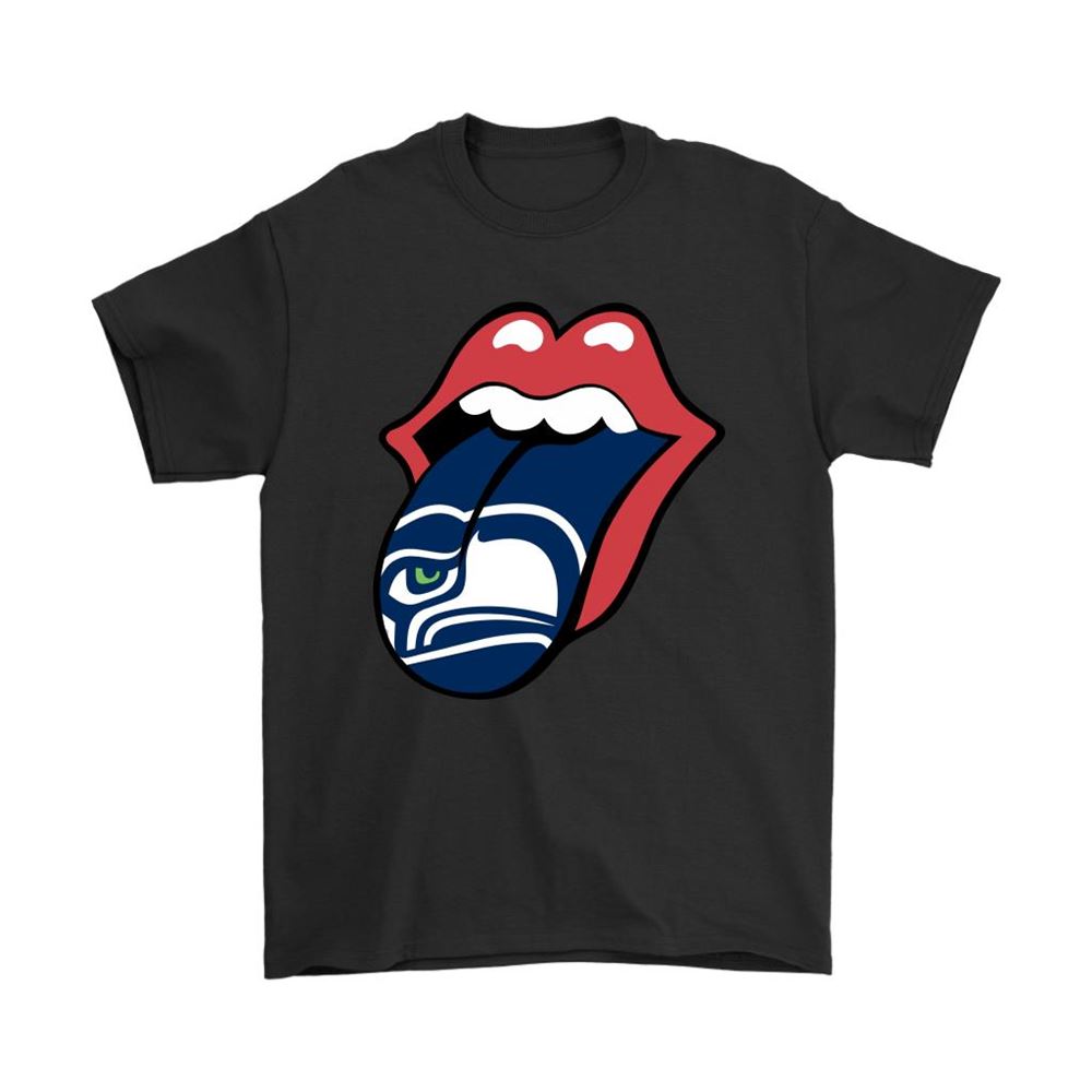 The Rolling Stones Logo X Seattle Seahawks Mashup Nfl Shirts