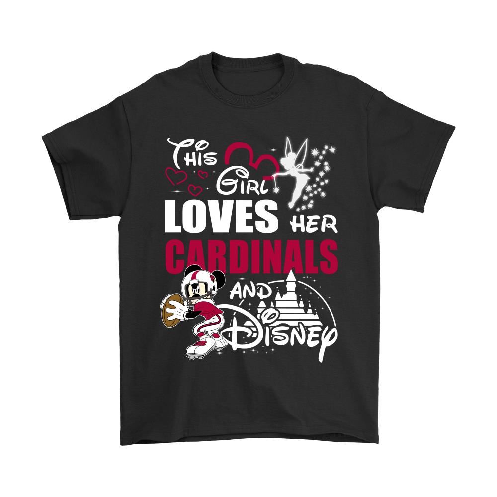 This Girl Loves Her Arizona Cardinals And Mickey Disney Shirts