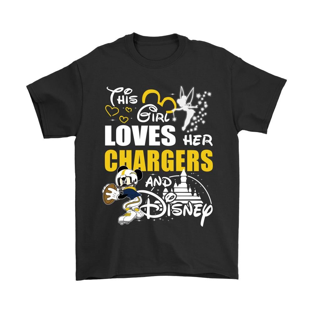 This Girl Loves Her Los Angeles Chargers And Mickey Disney Shirts