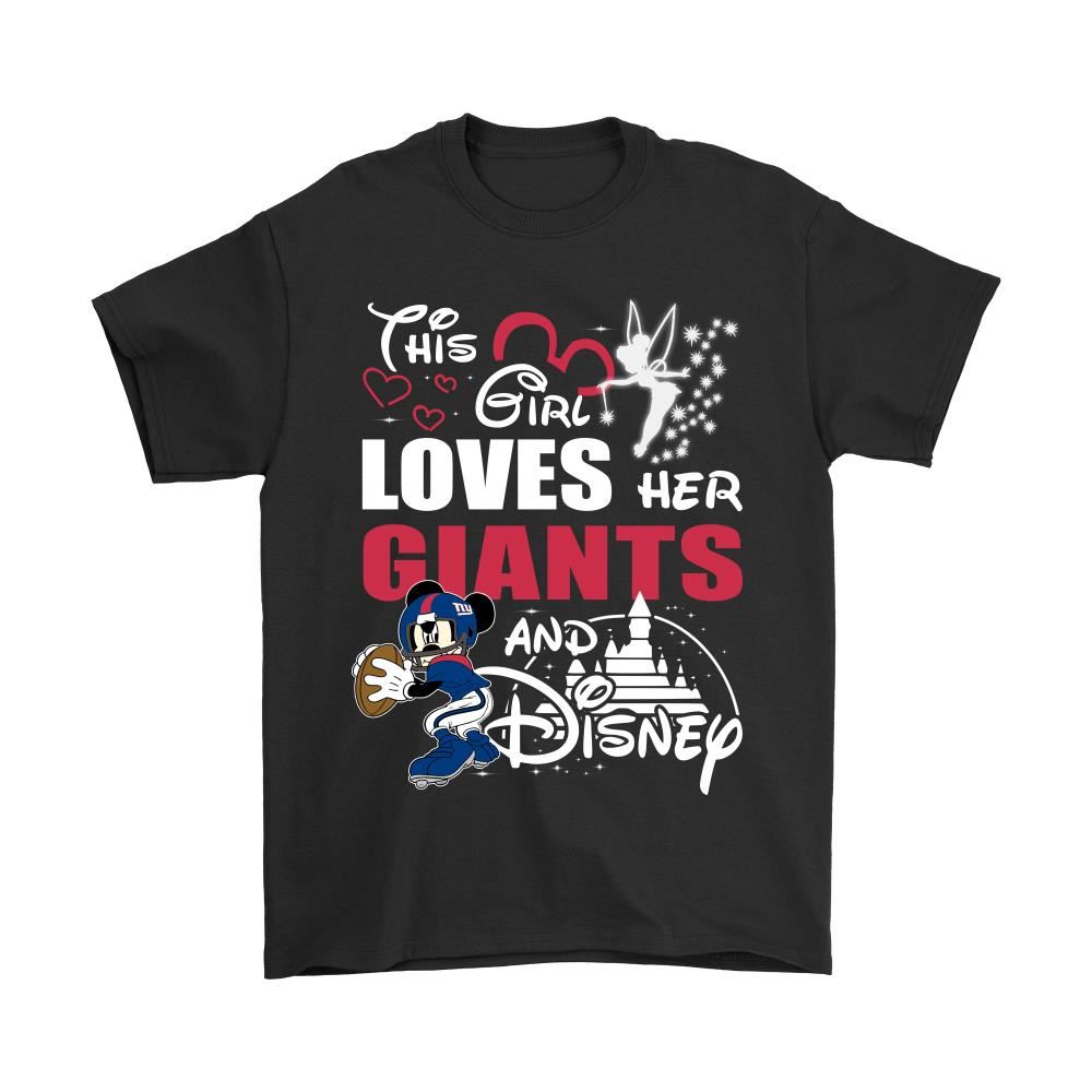 This Girl Loves Her New York Giants And Mickey Disney Shirts