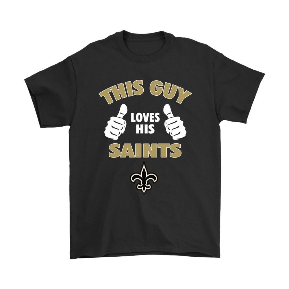 This Guy Loves His New Orleans Saints Shirts