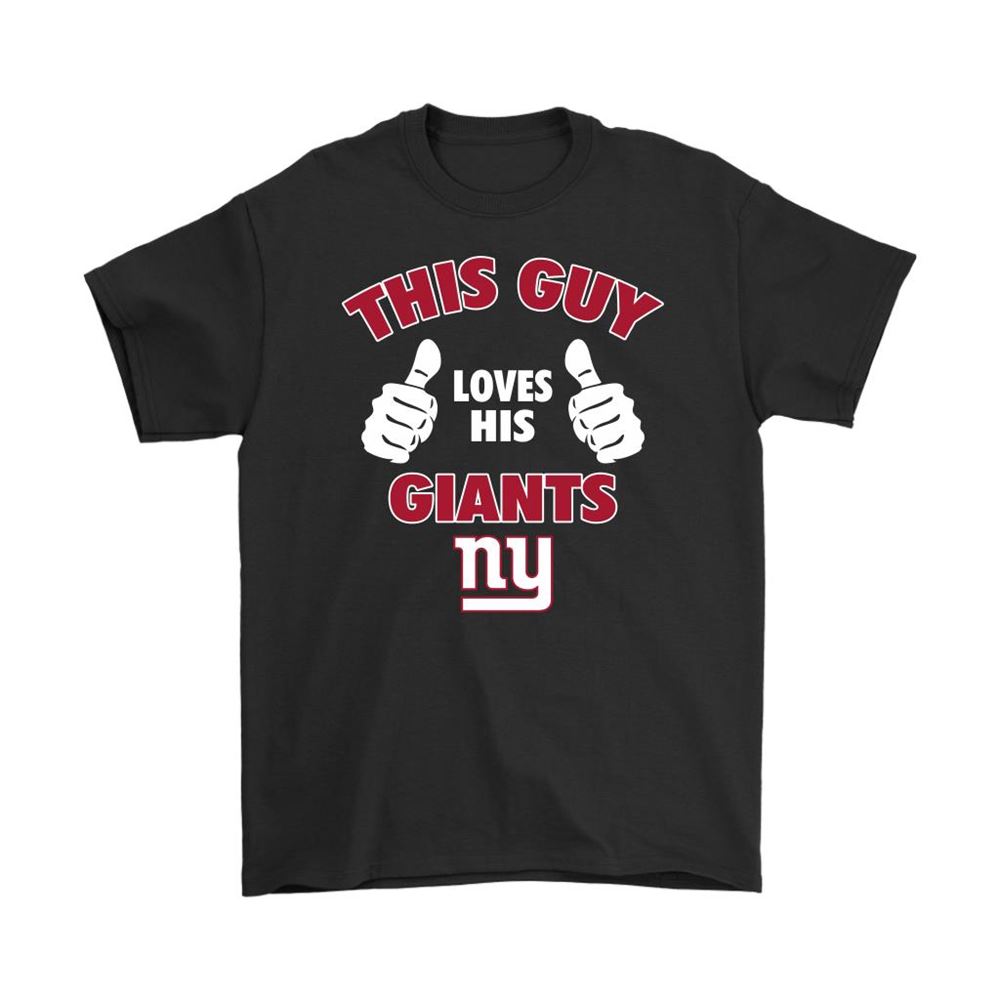 This Guy Loves His New York Giants Shirts