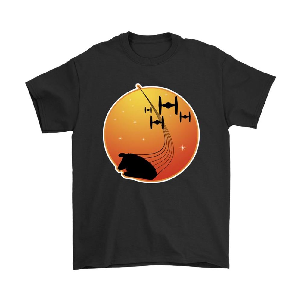 Tie Fighter And Millennium Falcon Star Wars Shirts