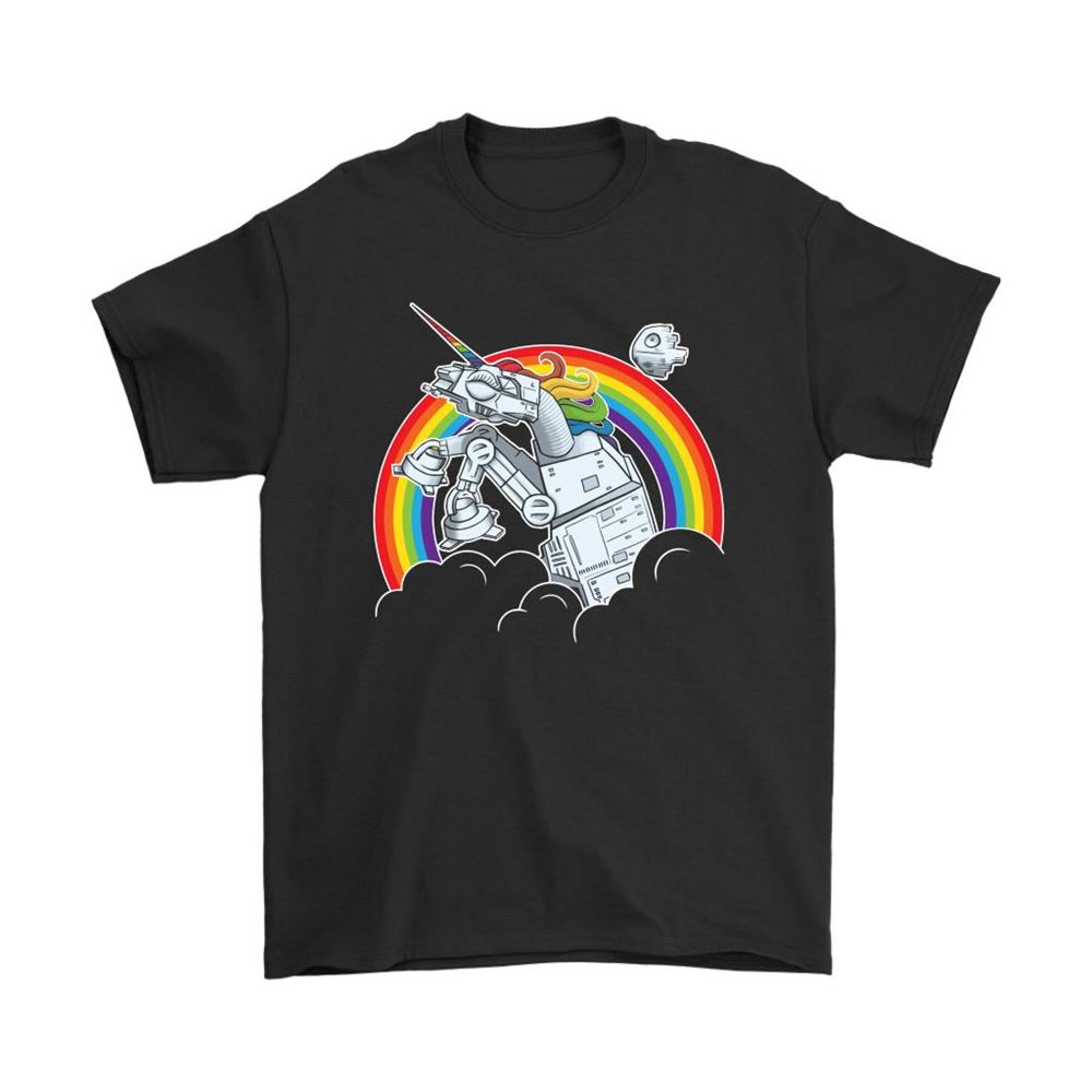 Unicorn At-at Over The Rainbow Star Wars Shirts