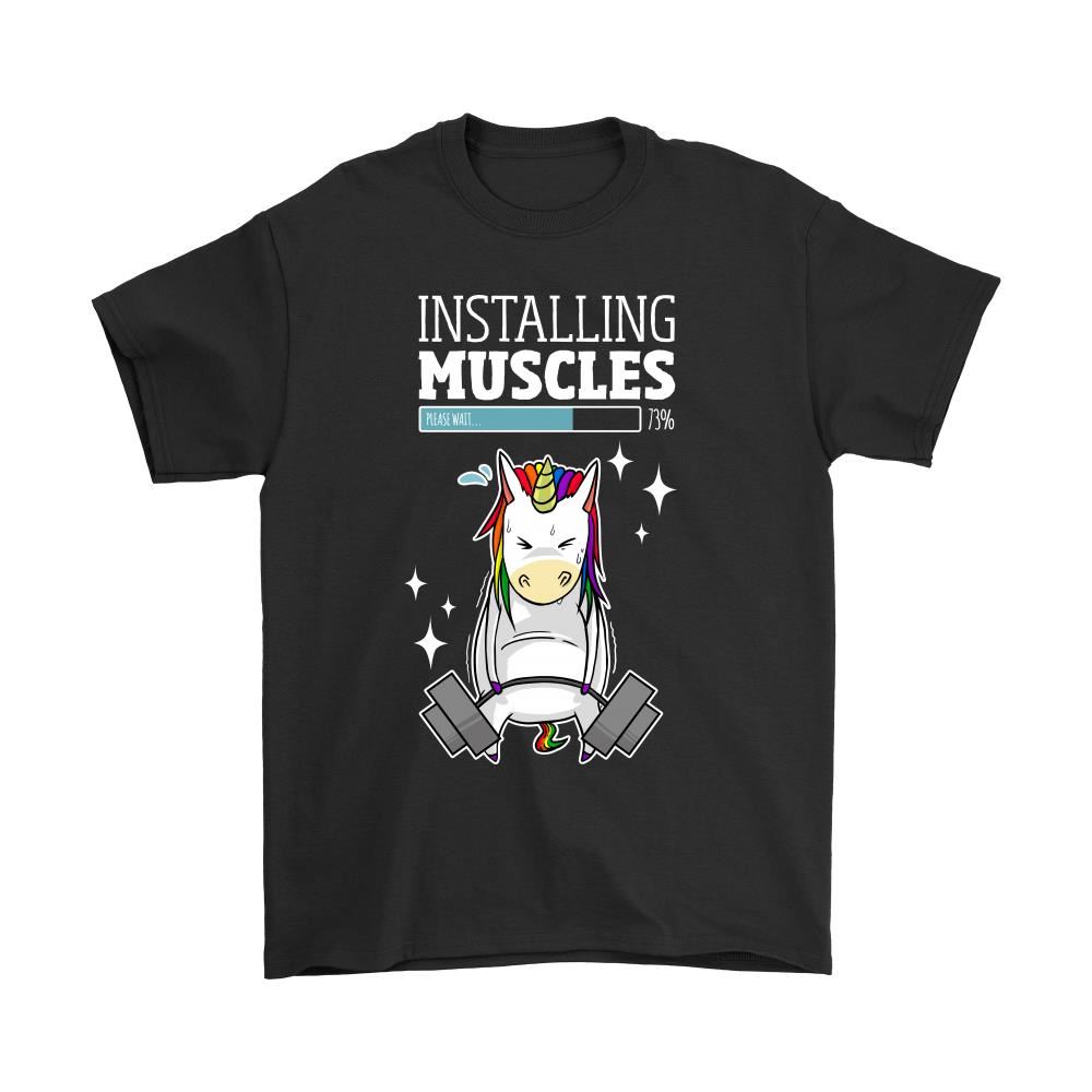 Unicorn Installing Muscles Shirts