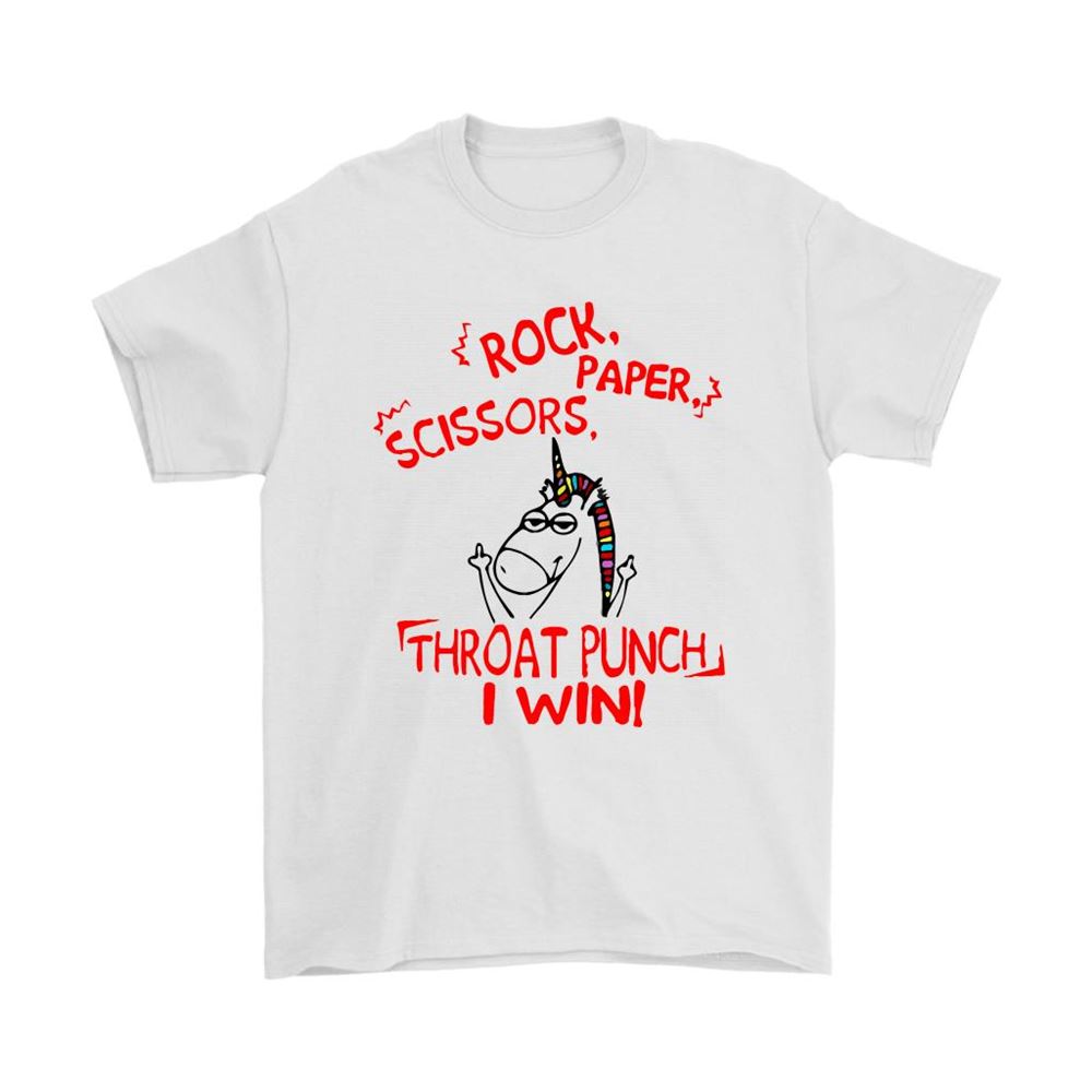 Unicorn Rock Paper Scissors Throat Punch I Win Shirts