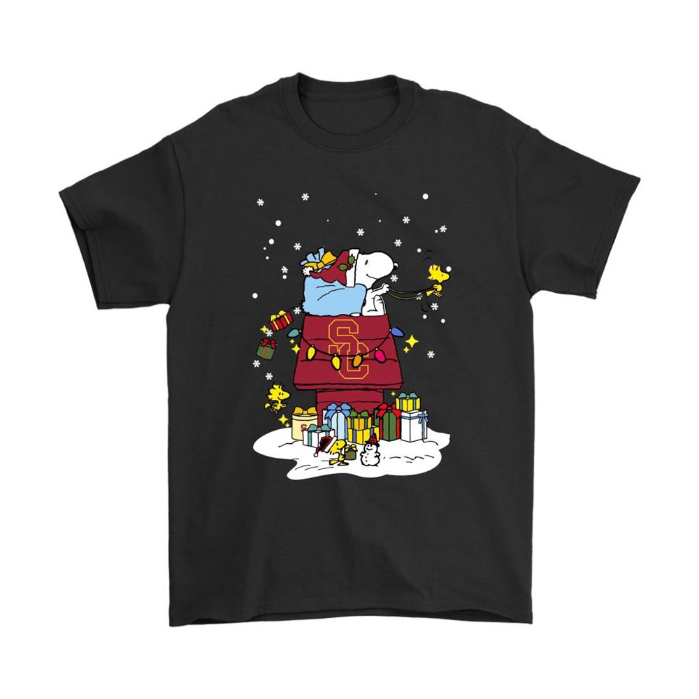 Usc Trojans Santa Snoopy Brings Christmas To Town Shirts