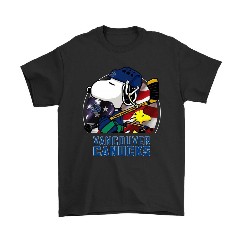 Vancouver Canucks Ice Hockey Snoopy And Woodstock Nhl Shirts