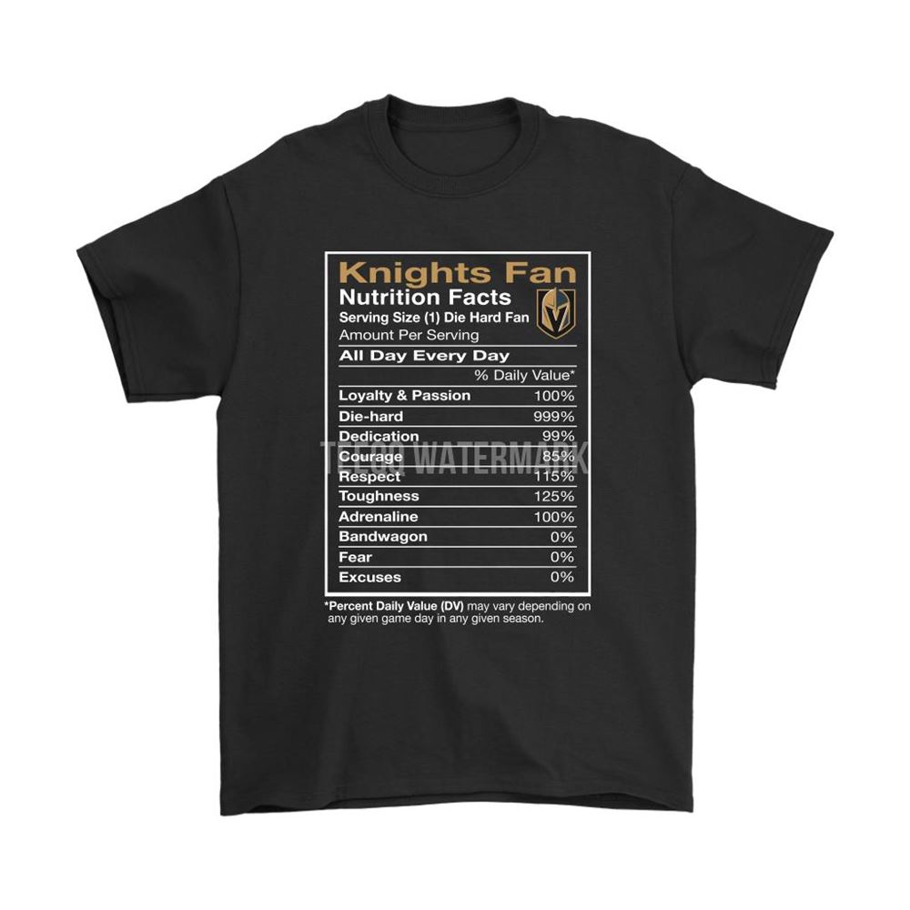 Vegas Golden Knights Nutrition Facts Die Hard Fan Shirts