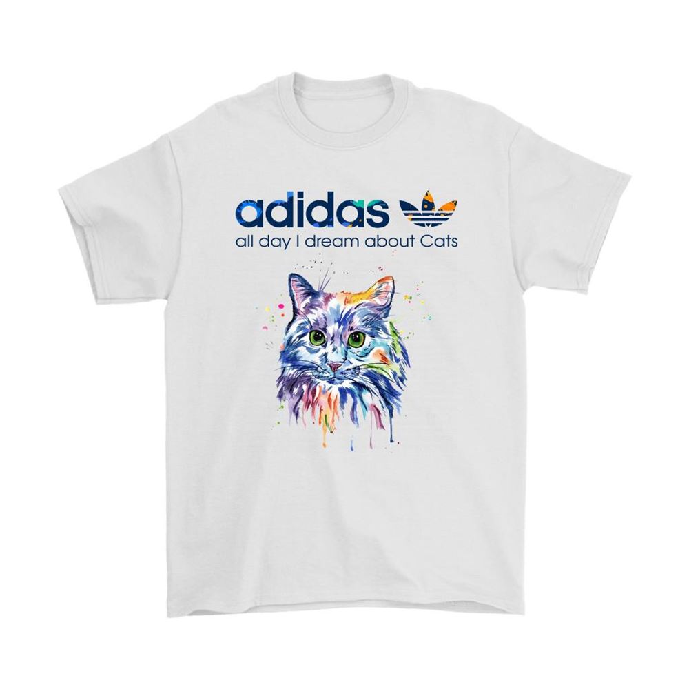 Water Color Adidas All Day I Dream About Cats Shirts
