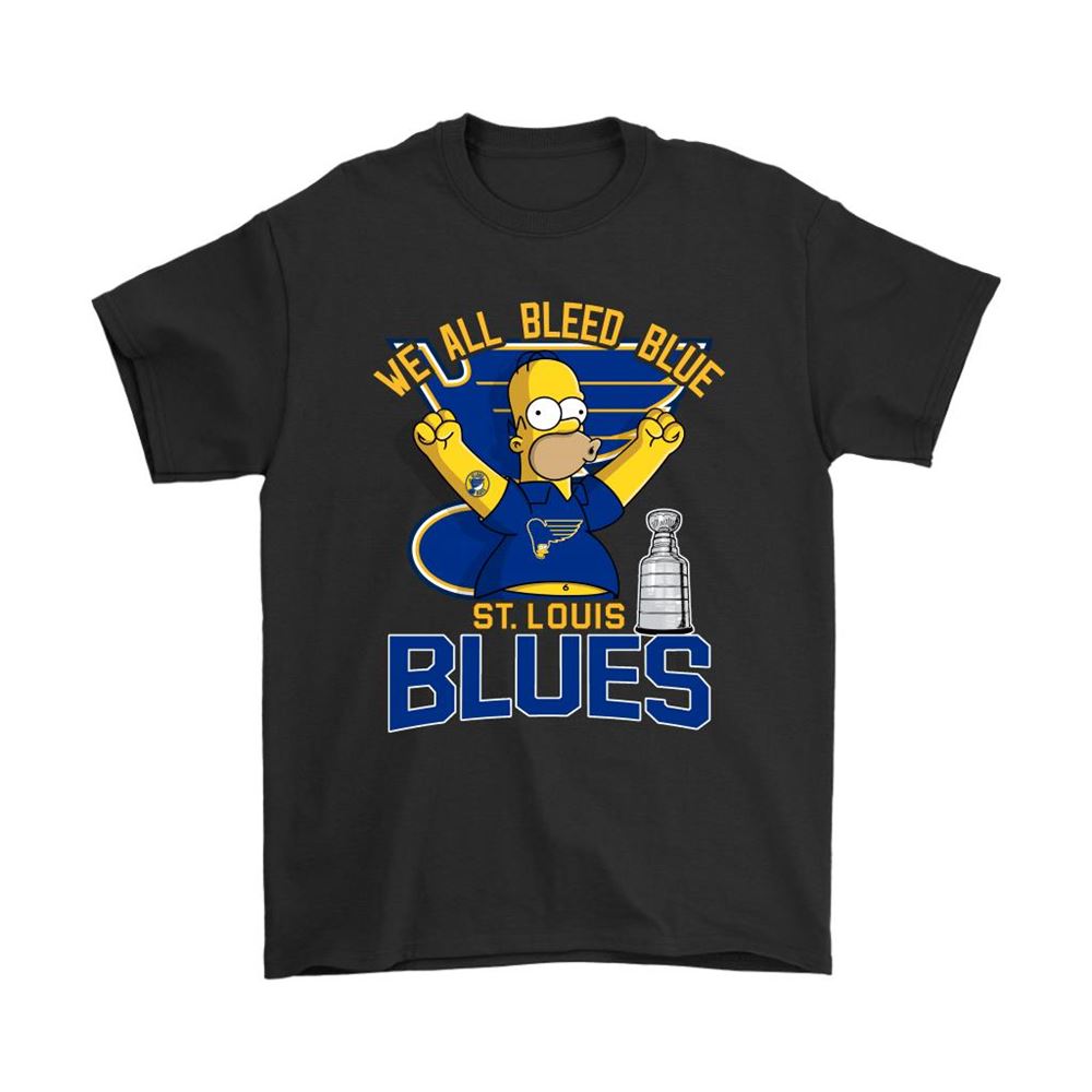 We All Bleed Blue Homer Simpson St Louis Blues 2019 Stanley Shirts