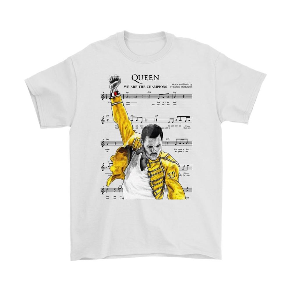 We Are The Champions Queen Freddie Mercury Music Sheet Shirts
