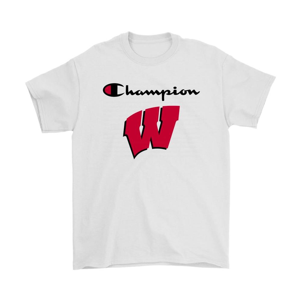 Wisconsin Badgers Champion Logo Mashup Ncaa Shirts