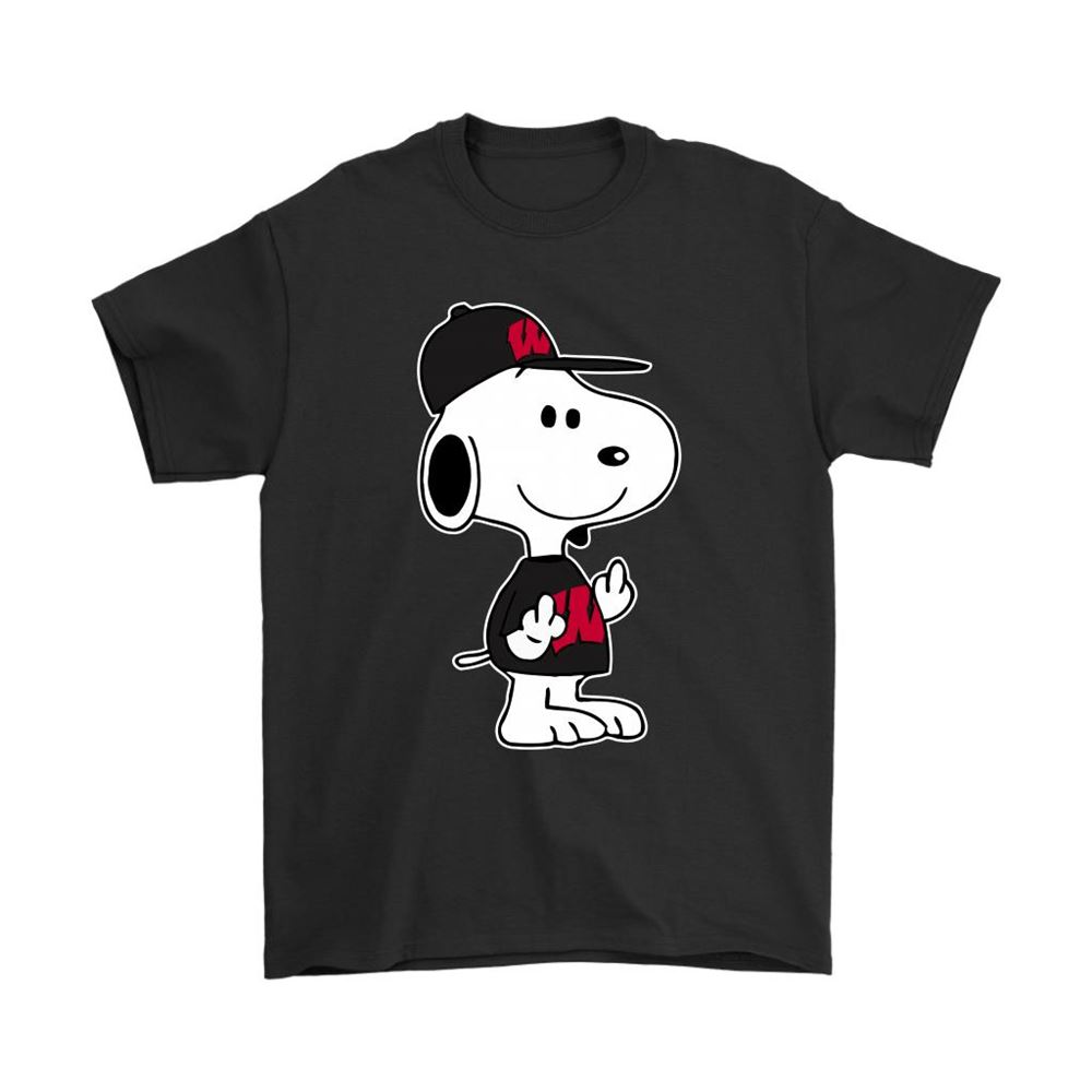 Wisconsin Badgers Snoopy Double Middle Fingers Fck You Ncaa Shirts