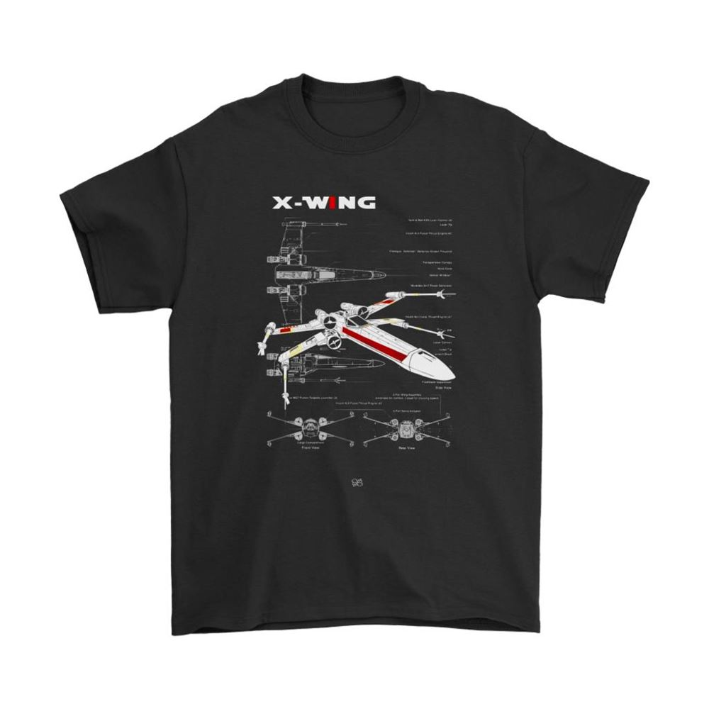 X-wing Starfighter Overview Design Star Wars Shirts