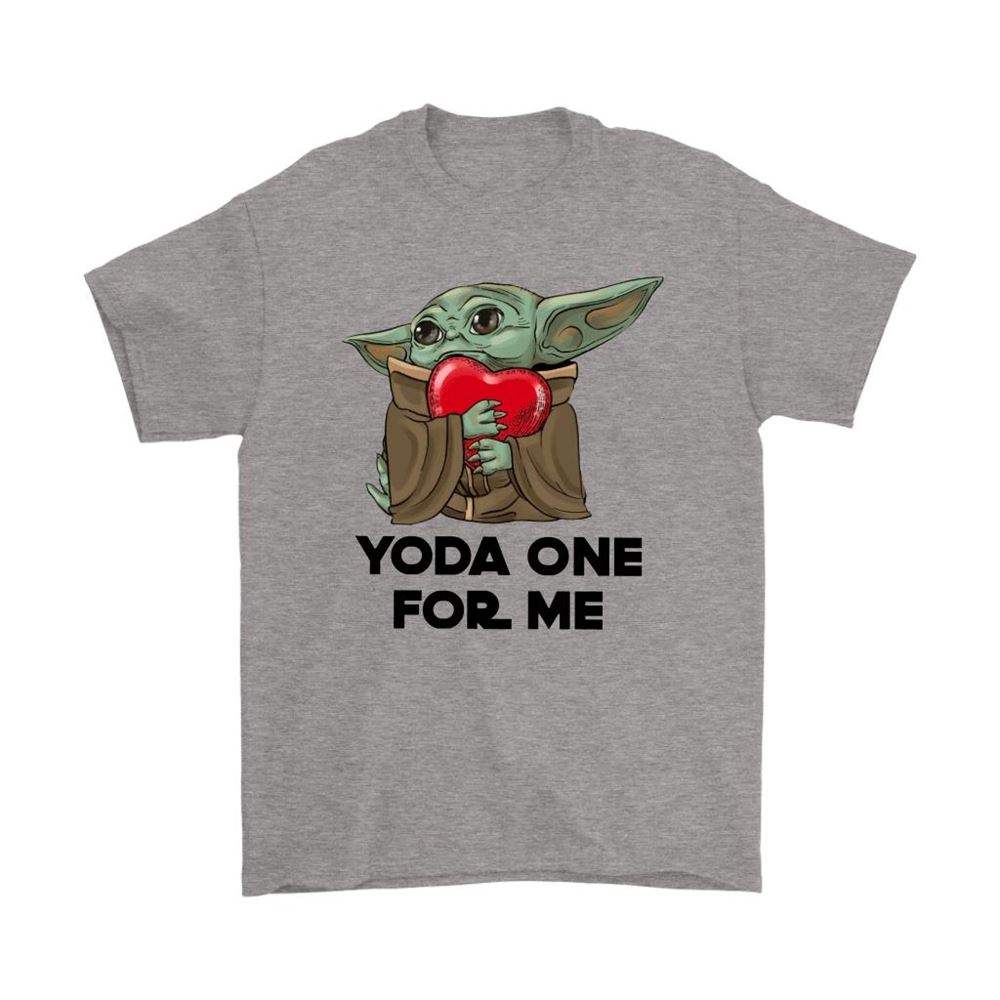 Yoda One For Me Baby Yoda Hugs Heart Star Wars Valentine Shirts