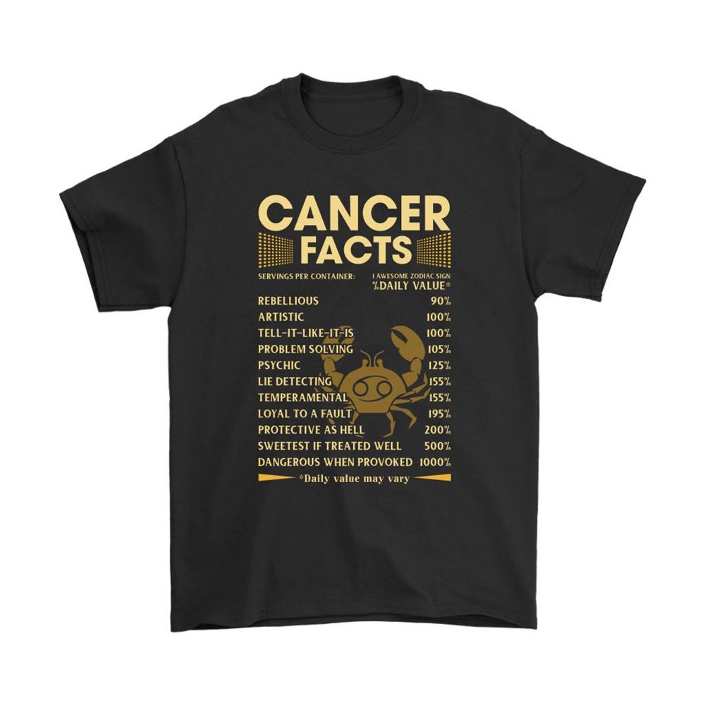 Zodiac Cancer Facts Awesome Zodiac Sign Daily Value Shirts