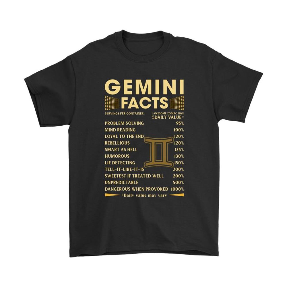 Zodiac Gemini Facts Awesome Zodiac Sign Daily Value Shirts