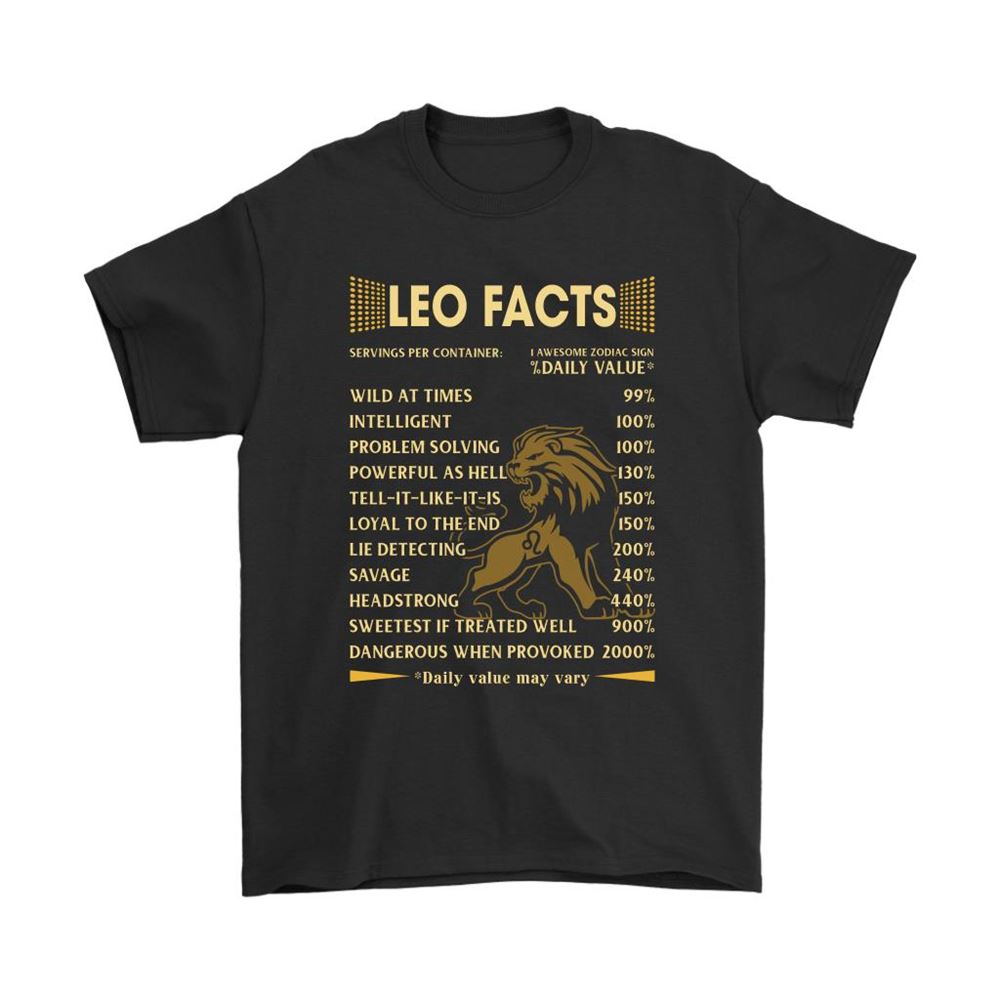 Zodiac Leo Facts Awesome Zodiac Sign Daily Value Shirts