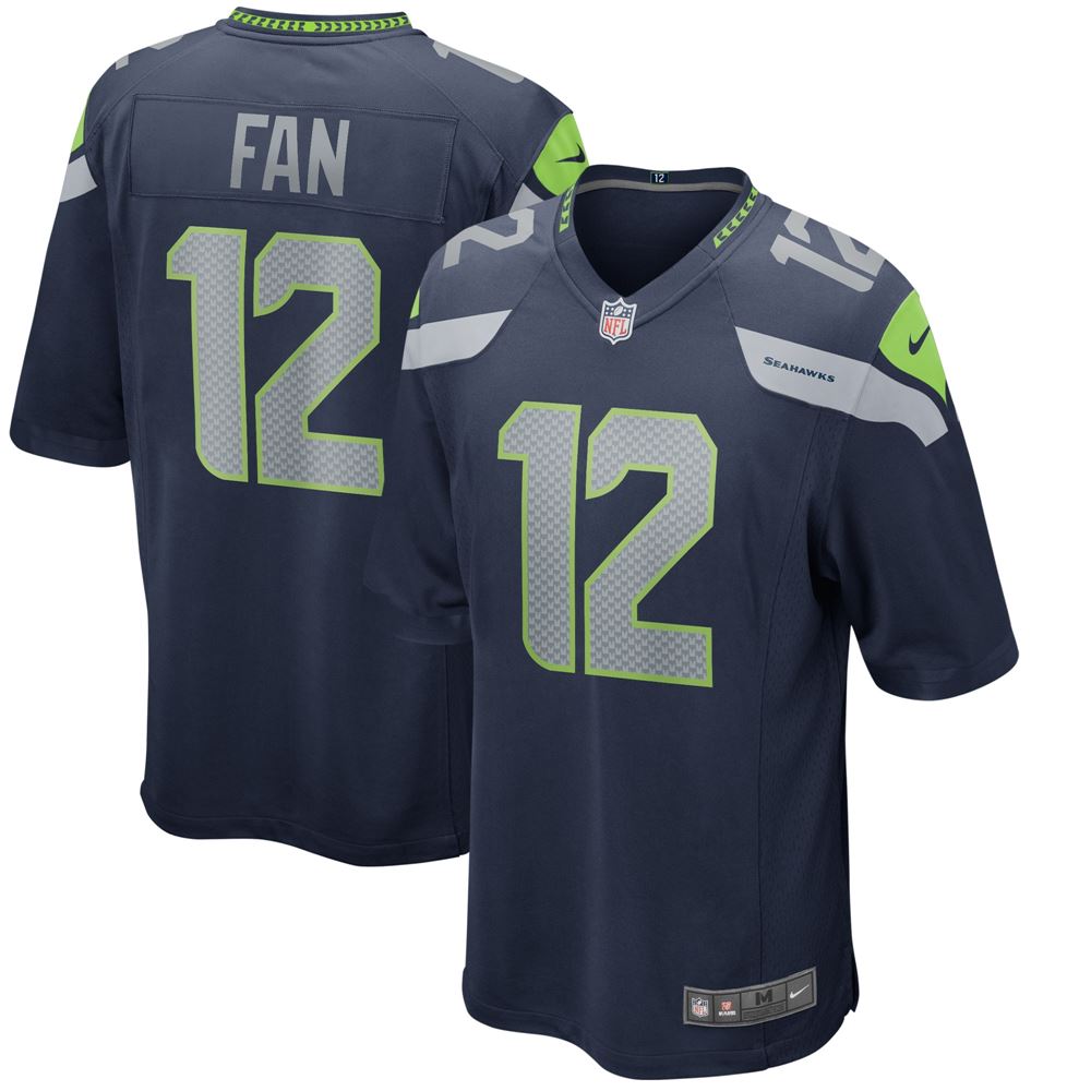 Men's 12s Seattle Seahawks Game Jersey College Navy - Luxwoo.com