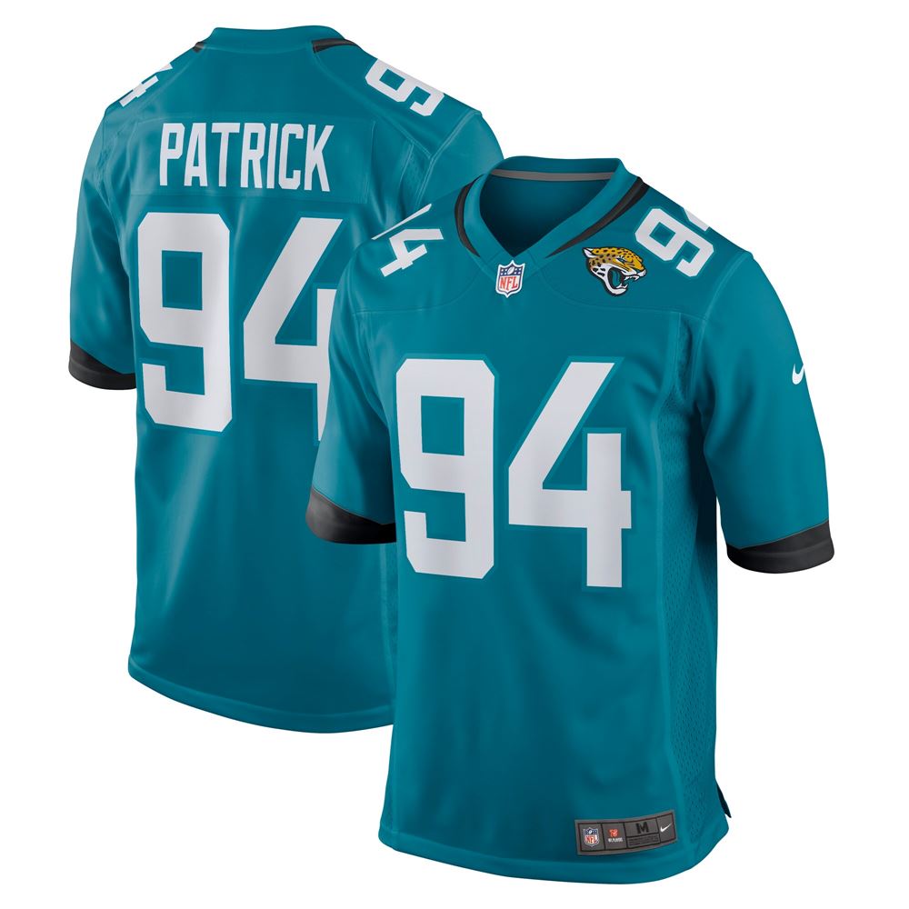 Men's Aaron Patrick Jacksonville Jaguars Game Jersey Teal