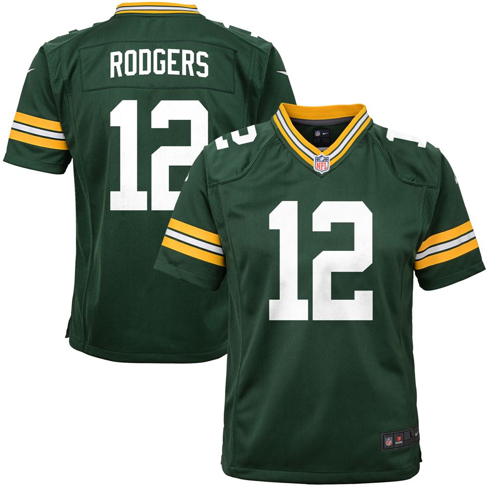 Men's Aaron Rodgers Green Bay Packers Youth Game Jersey Green