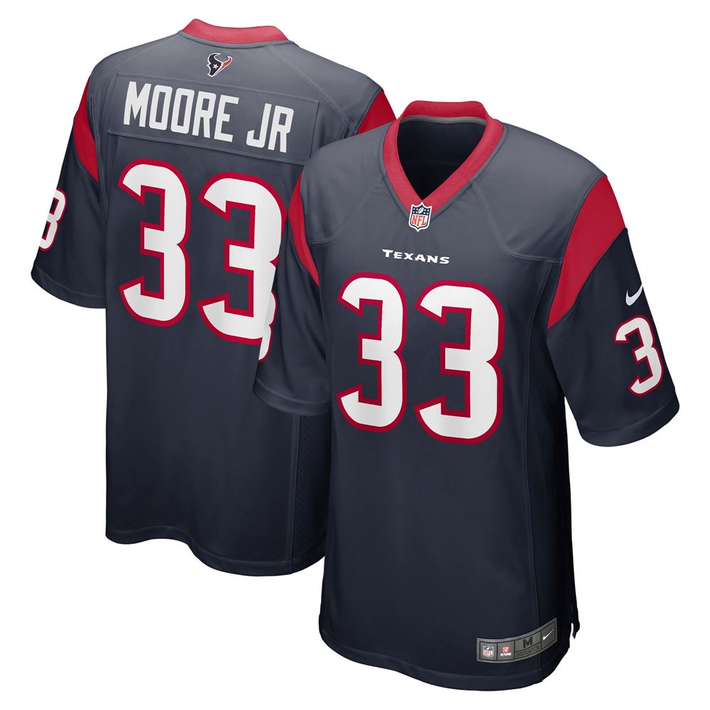 Men's Aj Moore Jr Houston Texans Game Jersey Navy