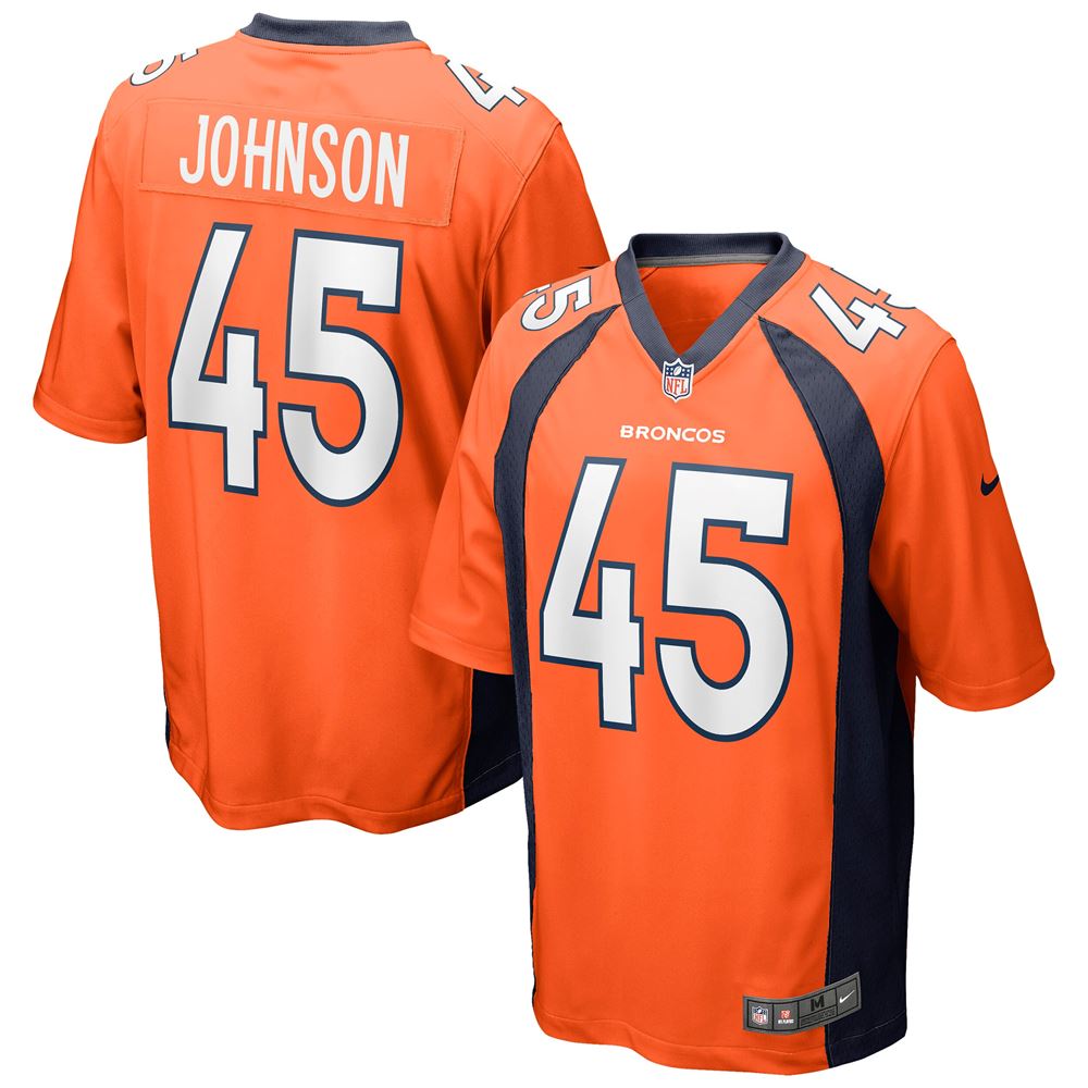 Men's Alexander Johnson Denver Broncos Game Jersey Orange