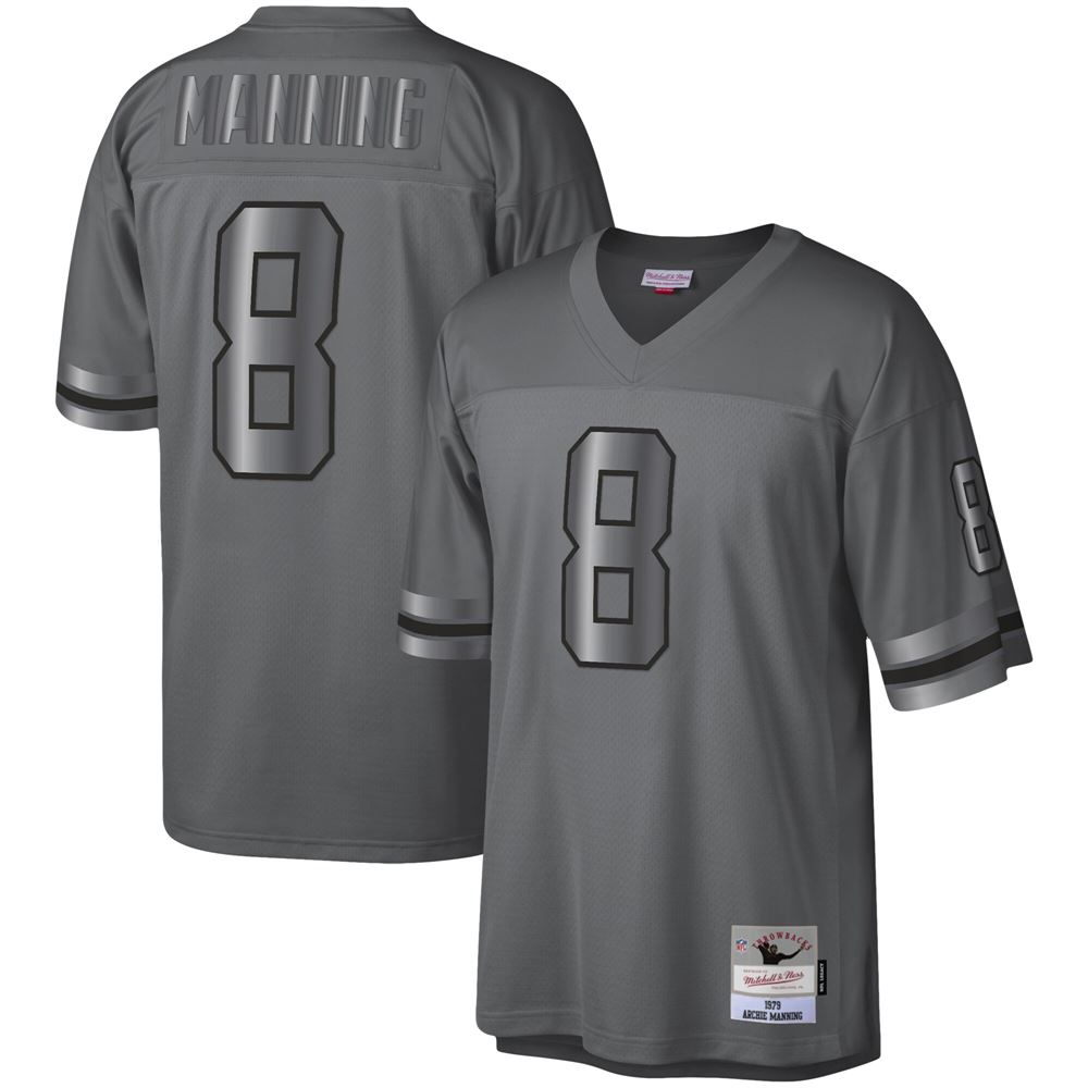 Men's Archie Manning New Orleans Saints 1979 Retired Player Metal Legacy Jersey Charcoal