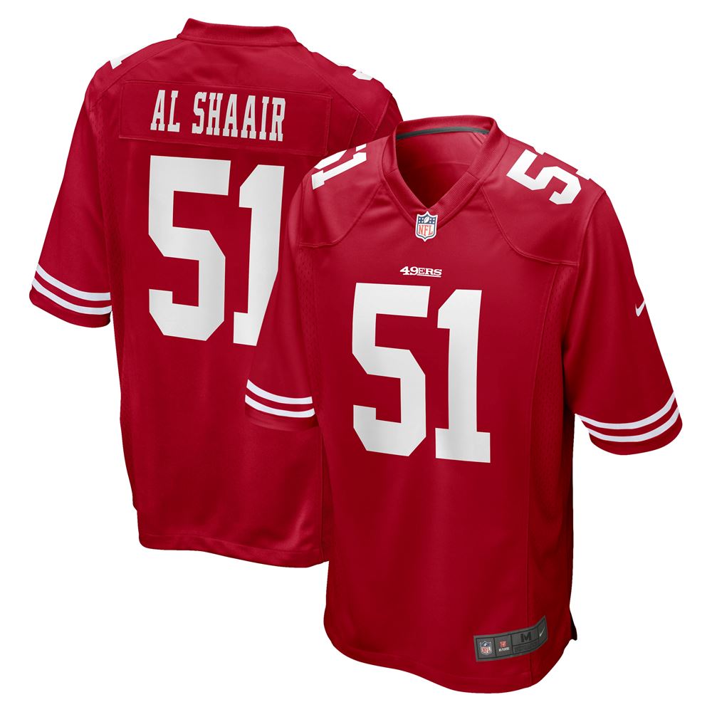 Men's Azeez Al-shaair San Francisco 49ers Team Game Jersey Scarlet