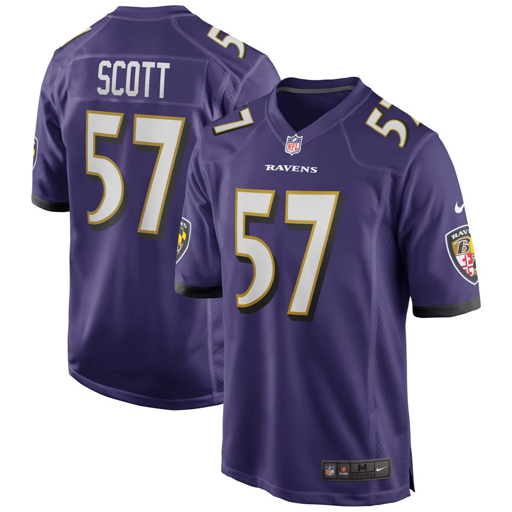 Men's Bart Scott Baltimore Ravens Game Retired Player Jersey Purple