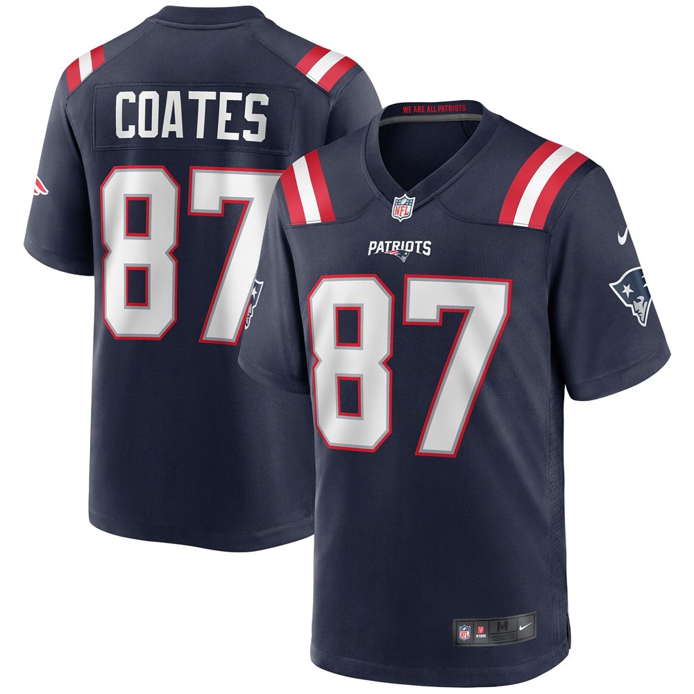 Men's Ben Coates New England Patriots Game Retired Player Jersey Navy