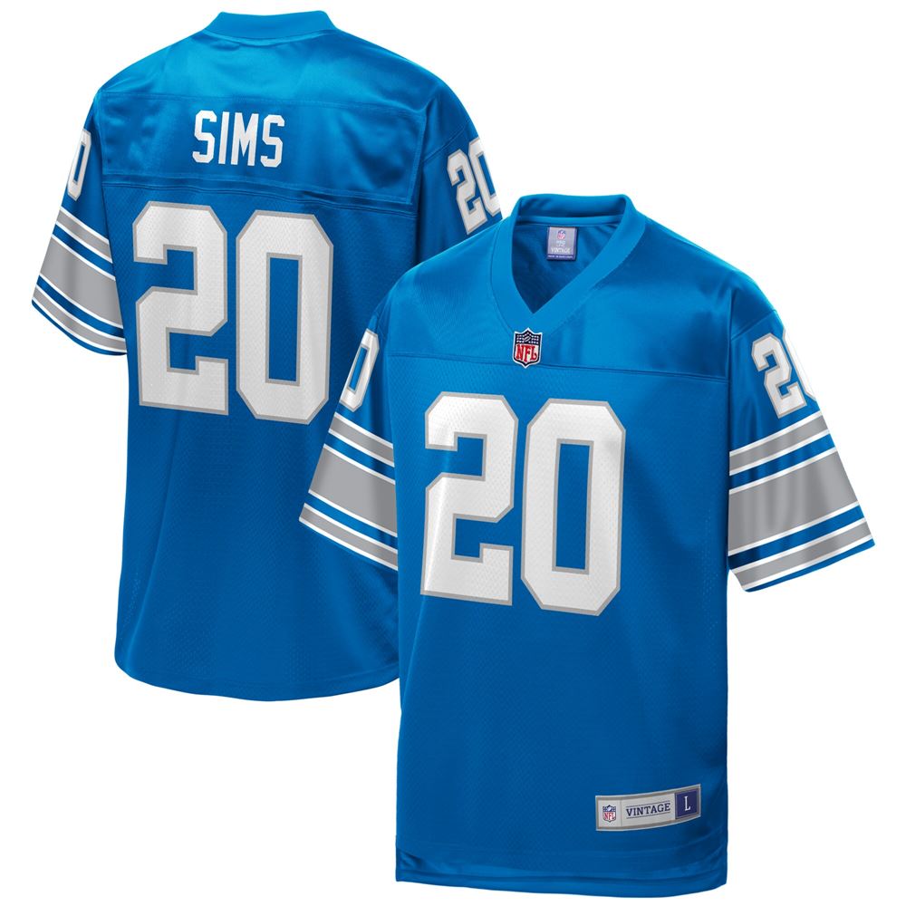 Men's Billy Sims Detroit Lions Replica Retired Player Jersey Royal