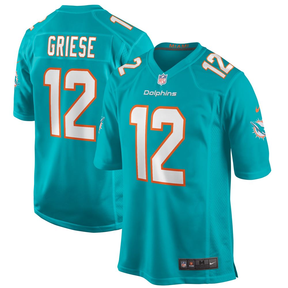 Men's Bob Griese Miami Dolphins Game Retired Player Jersey Aqua