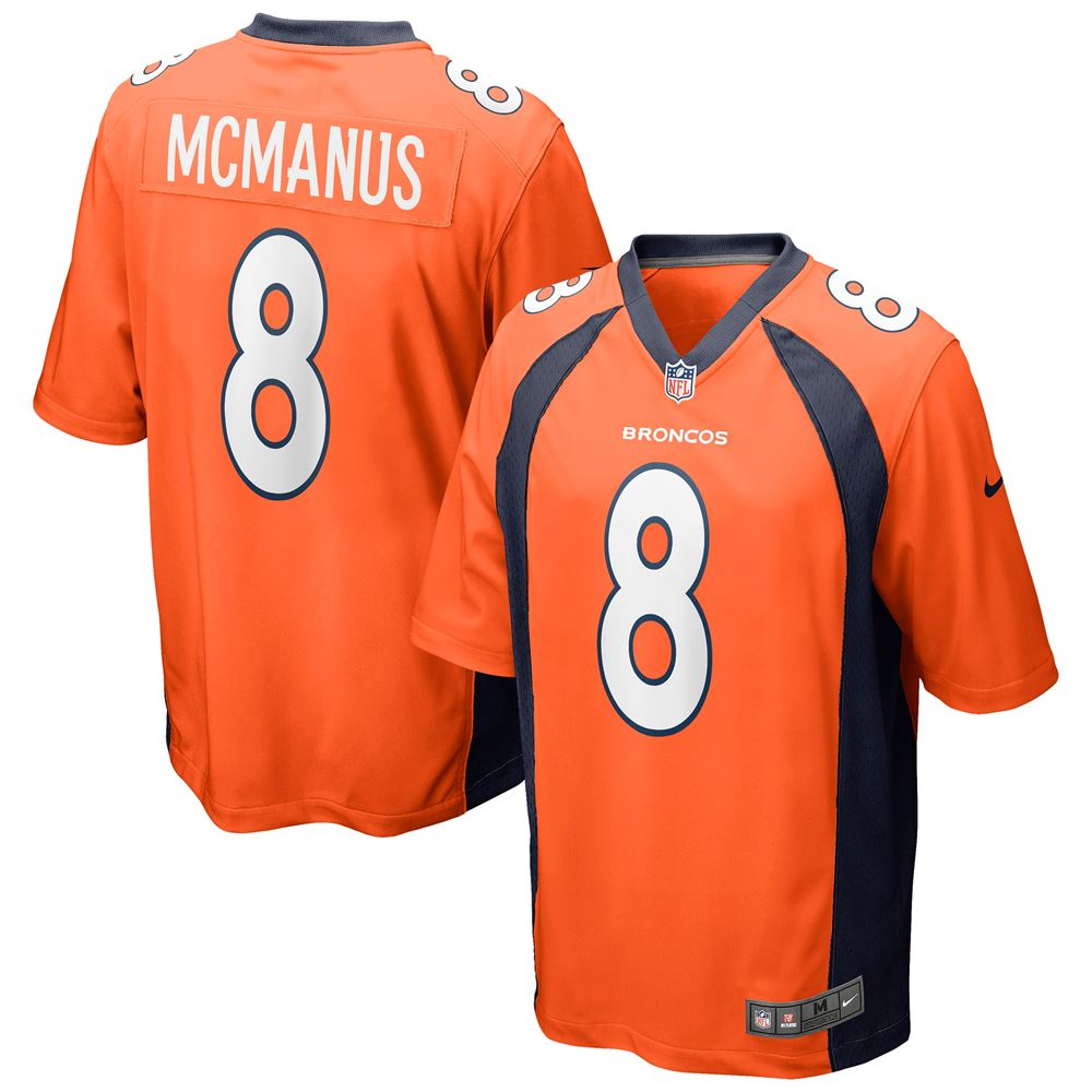 Men's Brandon Mcmanus Denver Broncos Game Jersey Orange