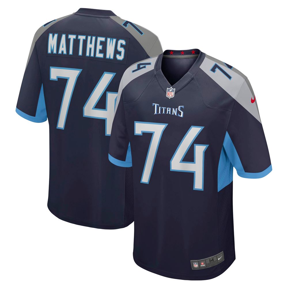 Men's Bruce Matthews Tennessee Titans Retired Player Jersey Navy